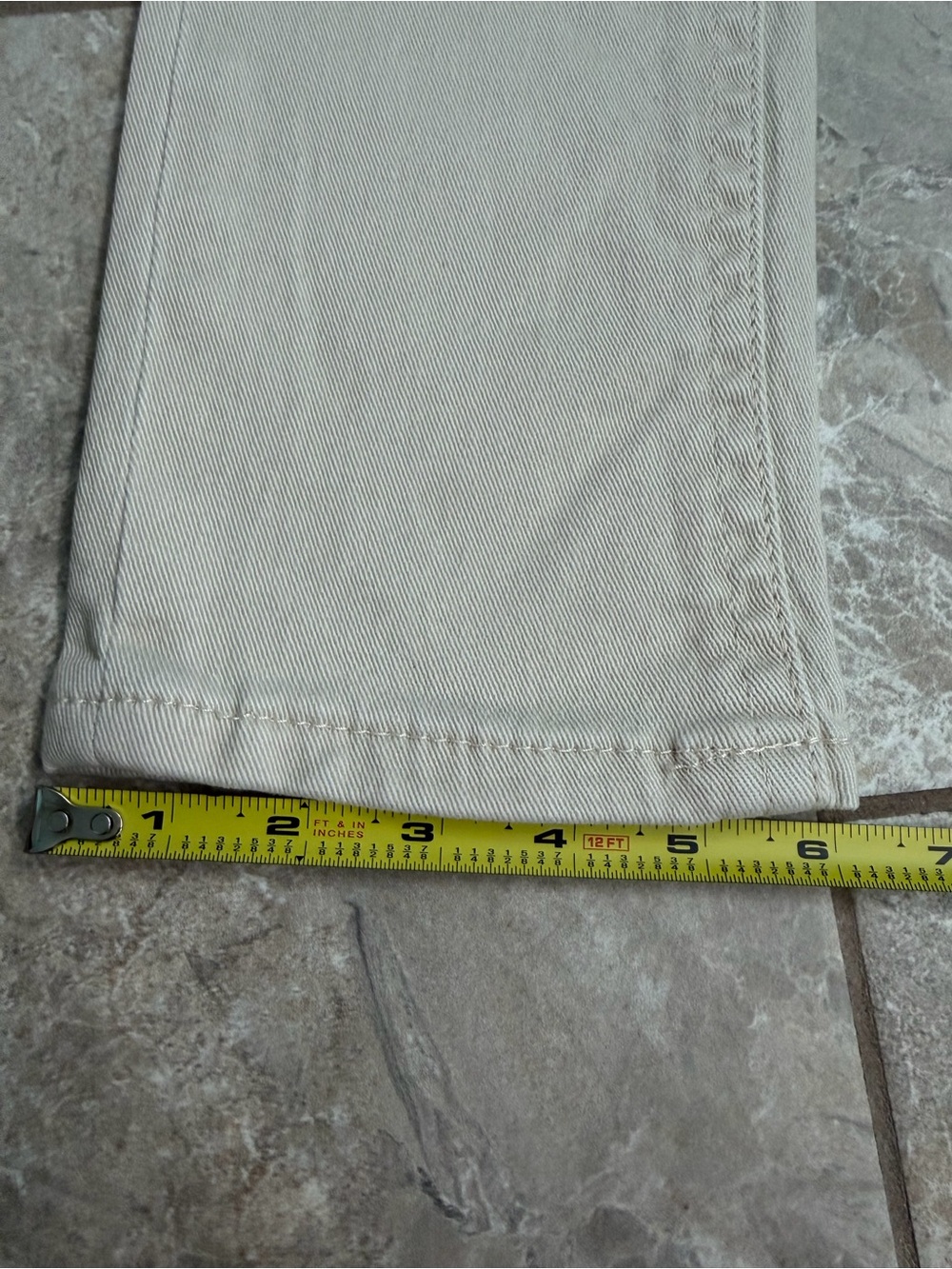 Wallflower Luscious Curvy Straight Leg Mid Rise Jeans in Light Beige Cream - Picture 7 of 9